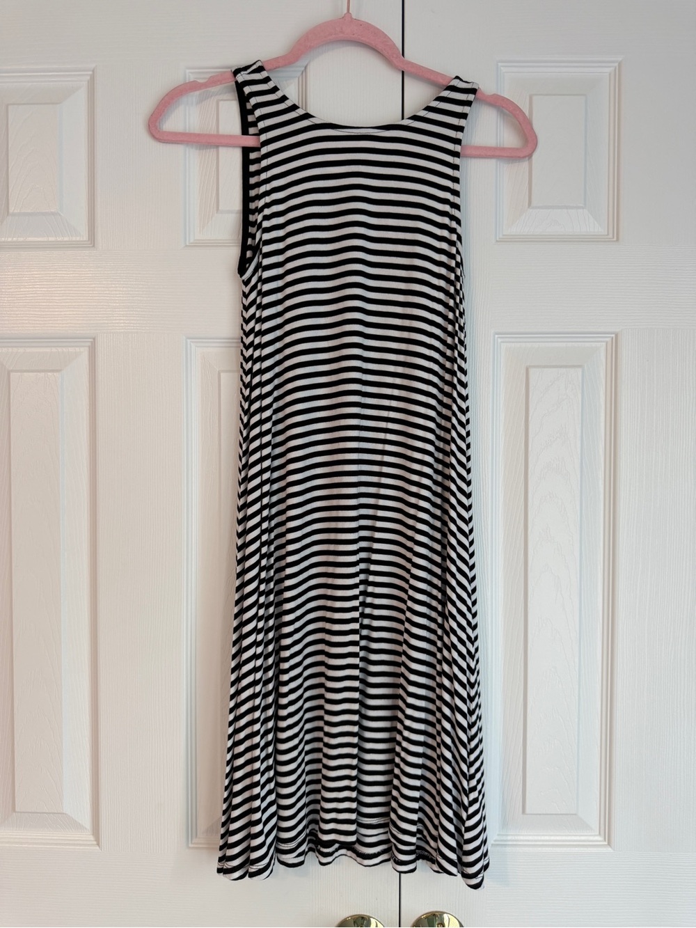 Old Navy Black and White Striped Tank Dress